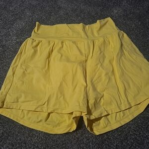 Women's Yellow Active Skort with Wide Waistband